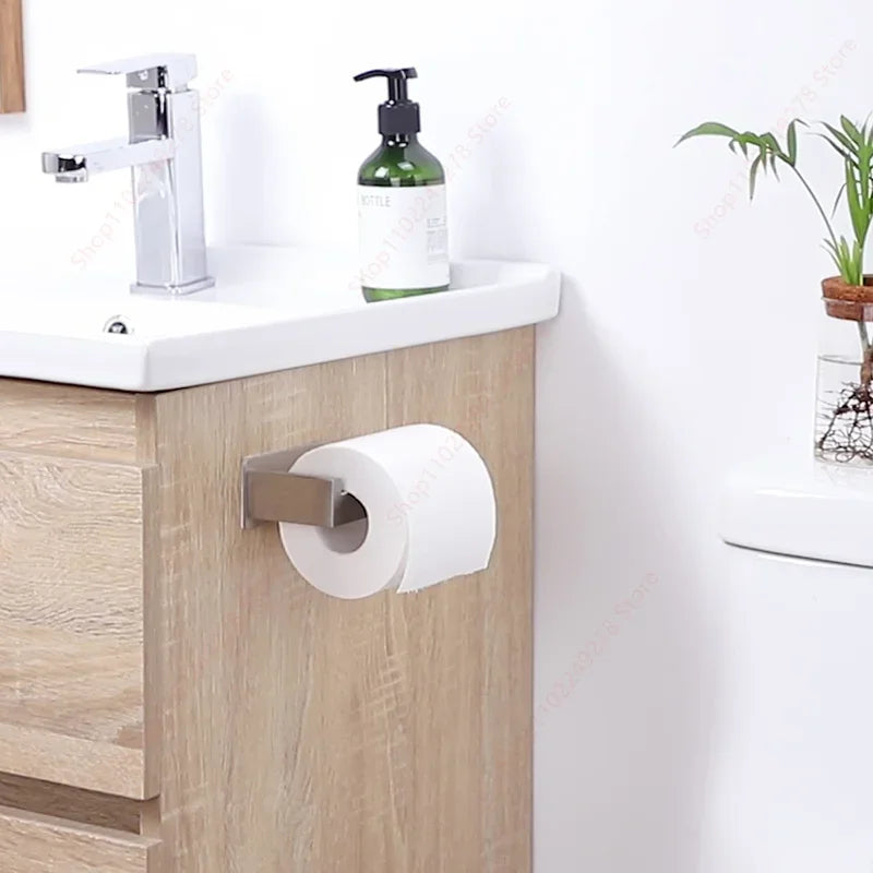 304 Stainless Steel Toilet Roll Holder no drill Self Adhesive Tissue Paper Towel Roll Dispenser Kitchen Bathroom Hardware Gold