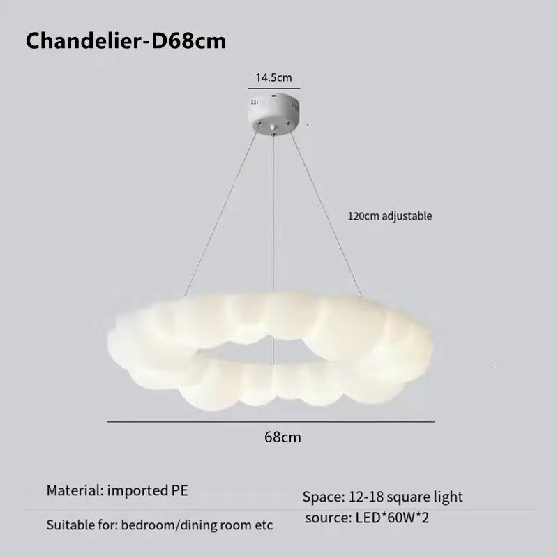 Nordic Creative Cloud Shades Pendant Lights Modern Ceiling Chandelier Living Room Bedroom Children's Room Decor LED Ceiling Lamp
