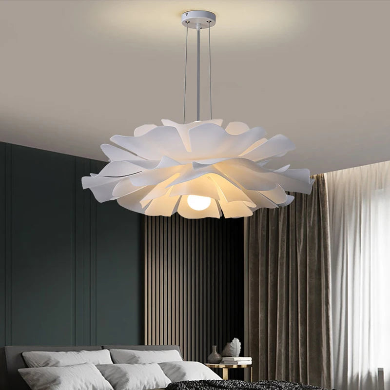 Nordic modern living room dining room simple white romantic flower chandelier girls' room creative bedroom chandelier
