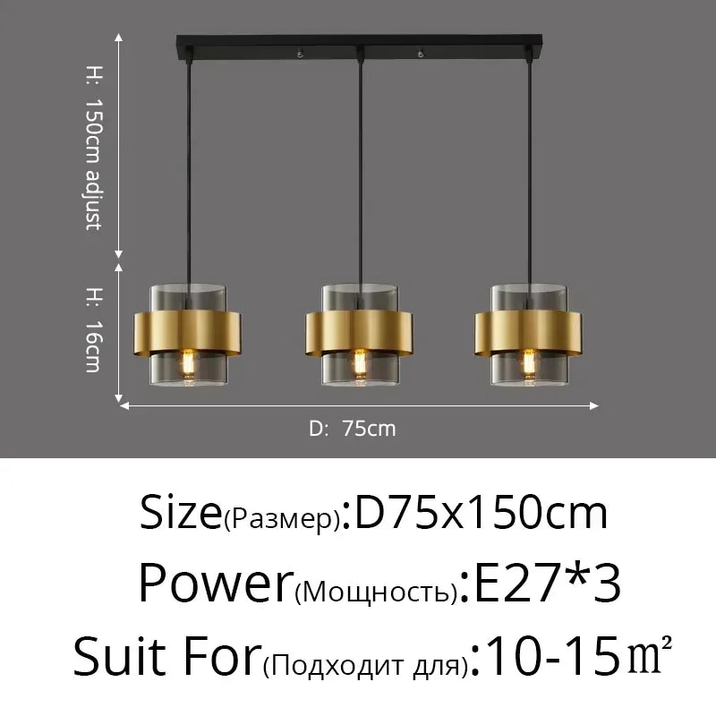 Postmodern Minimalist Creative Personality Led Pendant Lights Luxury Golden Aisle Restaurant Bedroom Bedside Small Chandelier