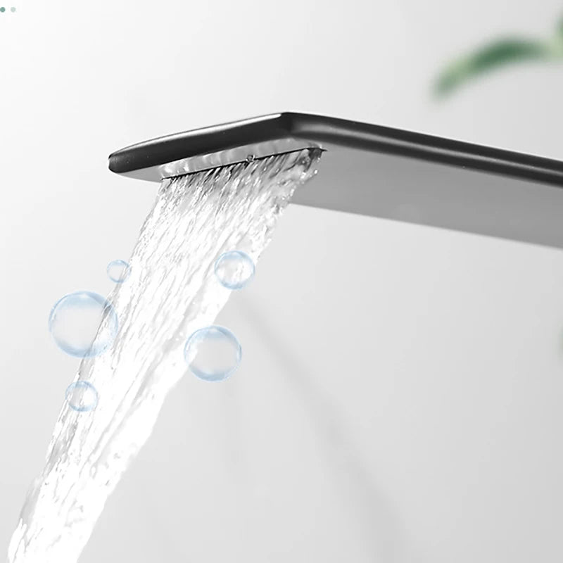Deck Mount Waterfall Bathroom Basin Faucet