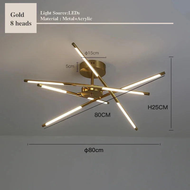 LED Linear Chandelier with Remote Dimmer
