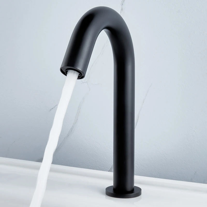 Black Automatic Touch Free Infrared Sensor Bathroom Basin Faucet.Touchless Tapware.Cold Hot Water Mixer Tap.Bathroom Sink Faucet