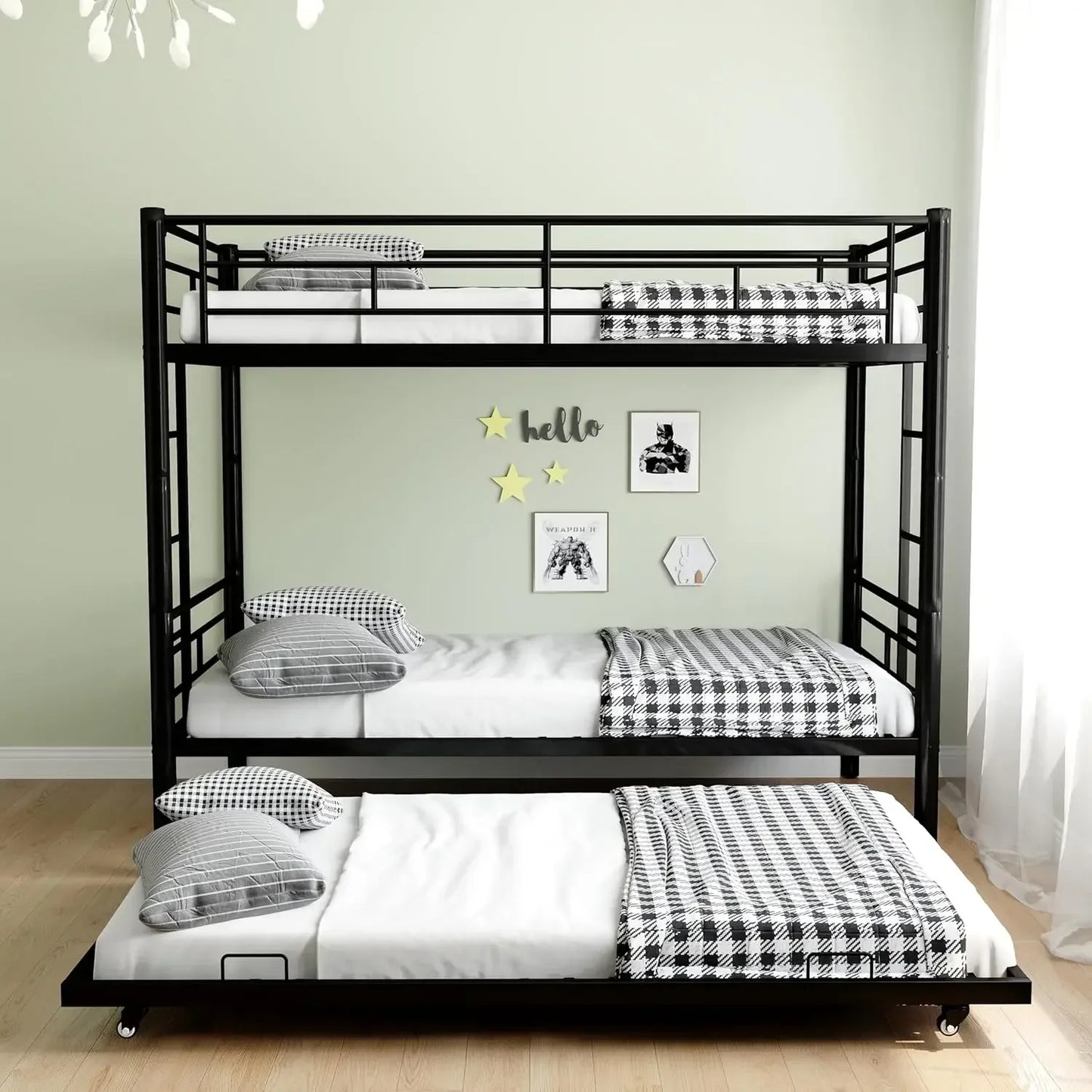 Twin Over Twin Bunk Bed with Trundle
