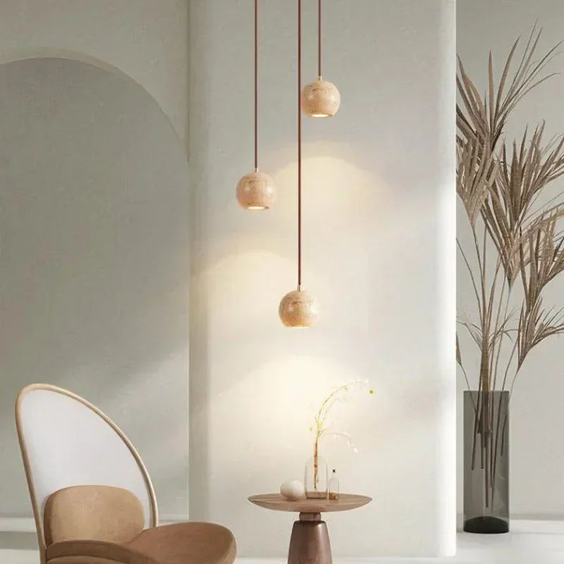 White Travertine and Marble Droplight