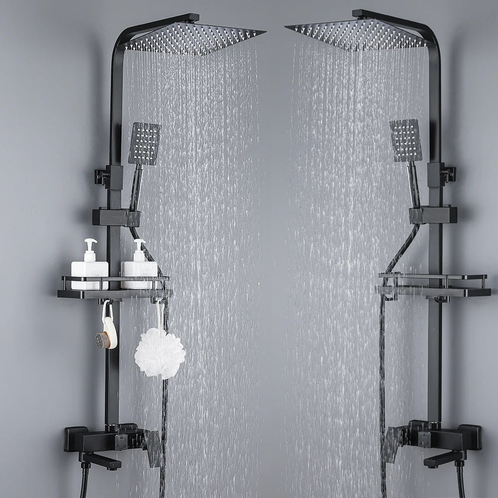 Long Spout Black Shower Faucet Cold Hot Multifunction 304 Stainless Steel Bathroom Bathtub Tap With Spray Bidet