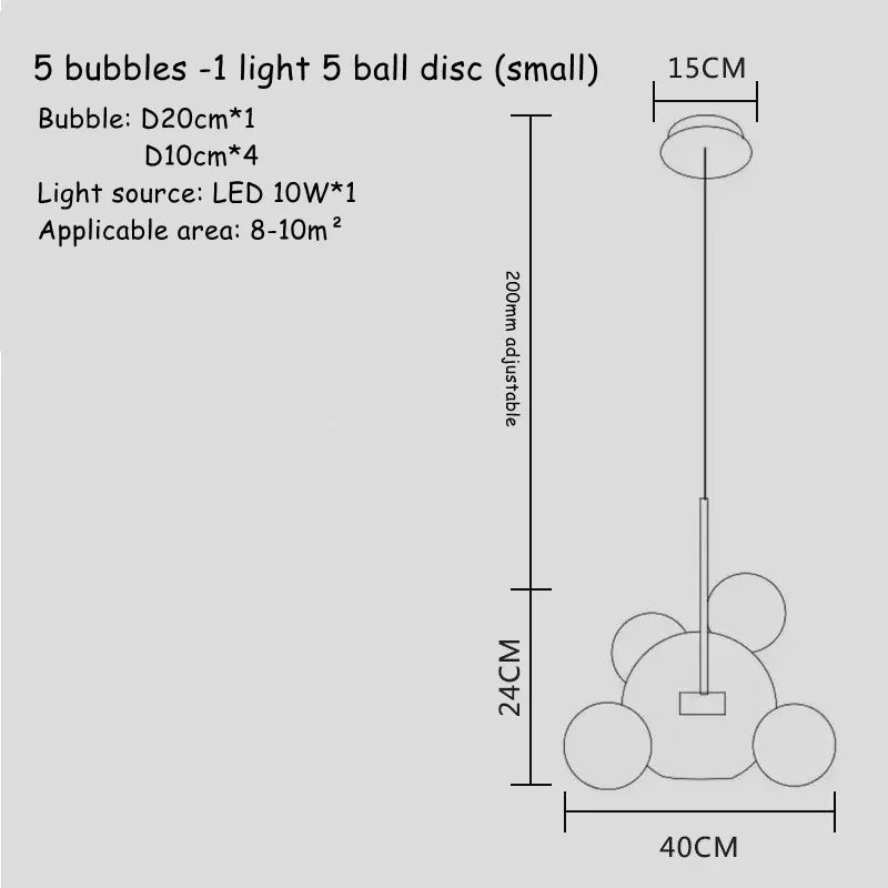 Modern Art Deco Glass Bubble Chandelier Customized Living room Droplight for Children Dining room Bar Indoor Decor Light Fixture
