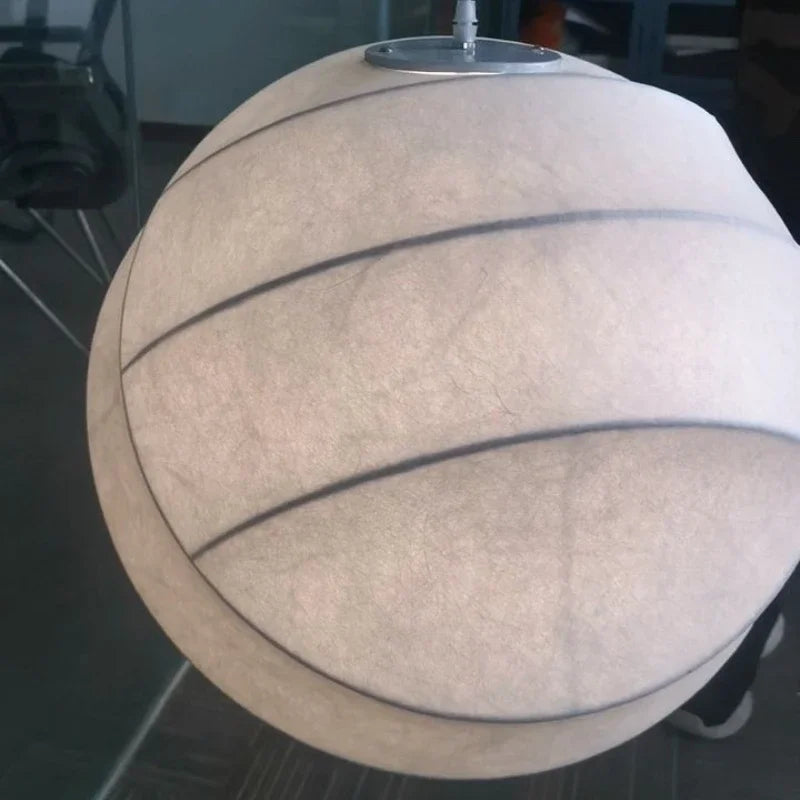 Wabi Sabi Silk Pendant Light for Restaurant Study Homestay Indoor Decor Nordic Modern Ball Ceiling Hanging Lamp Home Decoration