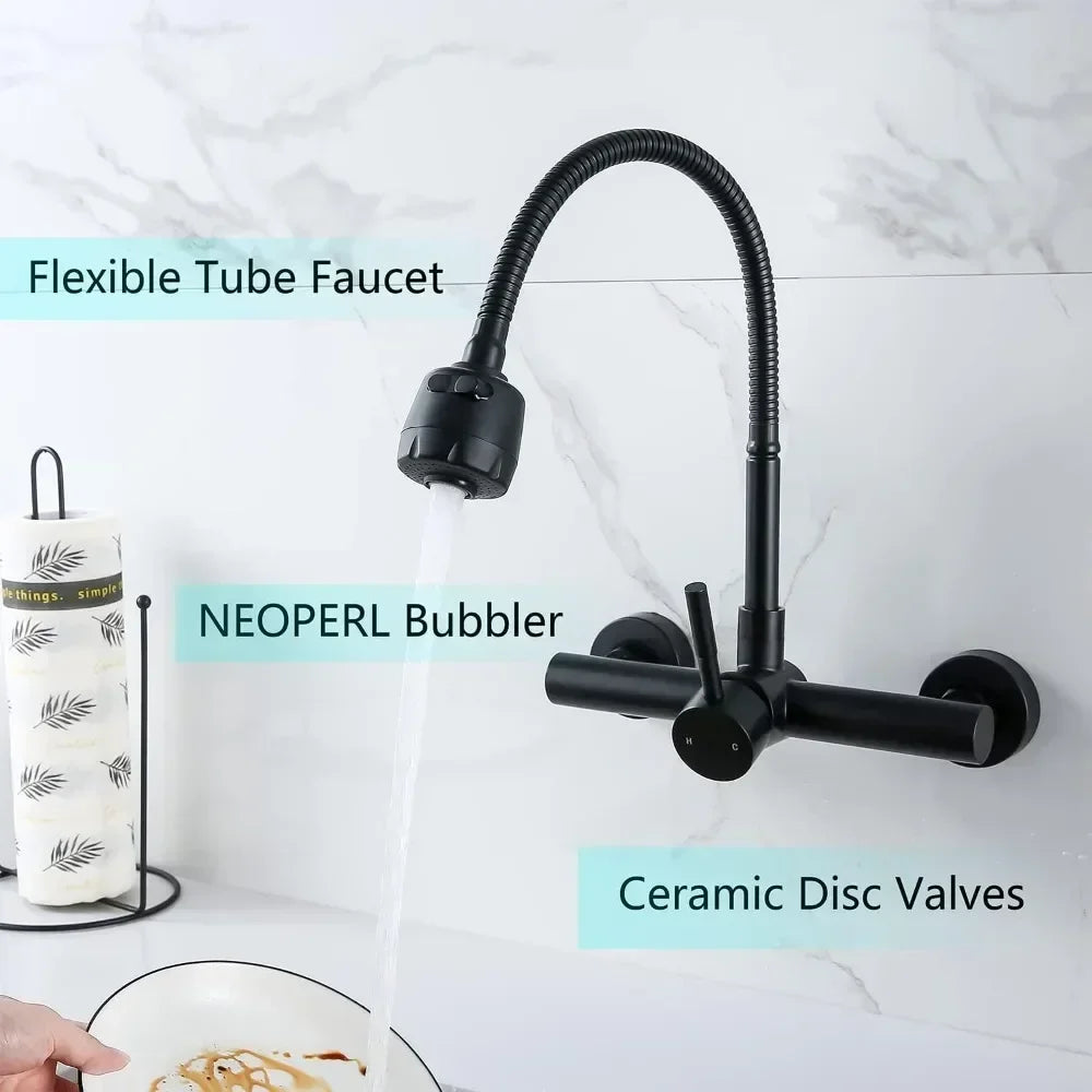 Kitchen Faucet Hot and Cold Water Household Wall Mounted Tap Bathroom Faucet Shower Faucet Bathroom Accessories