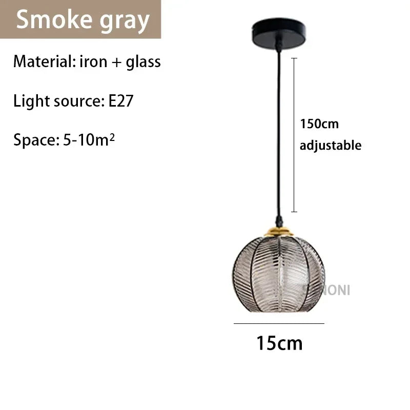 Nordic Modern Striped Glass Chandelier