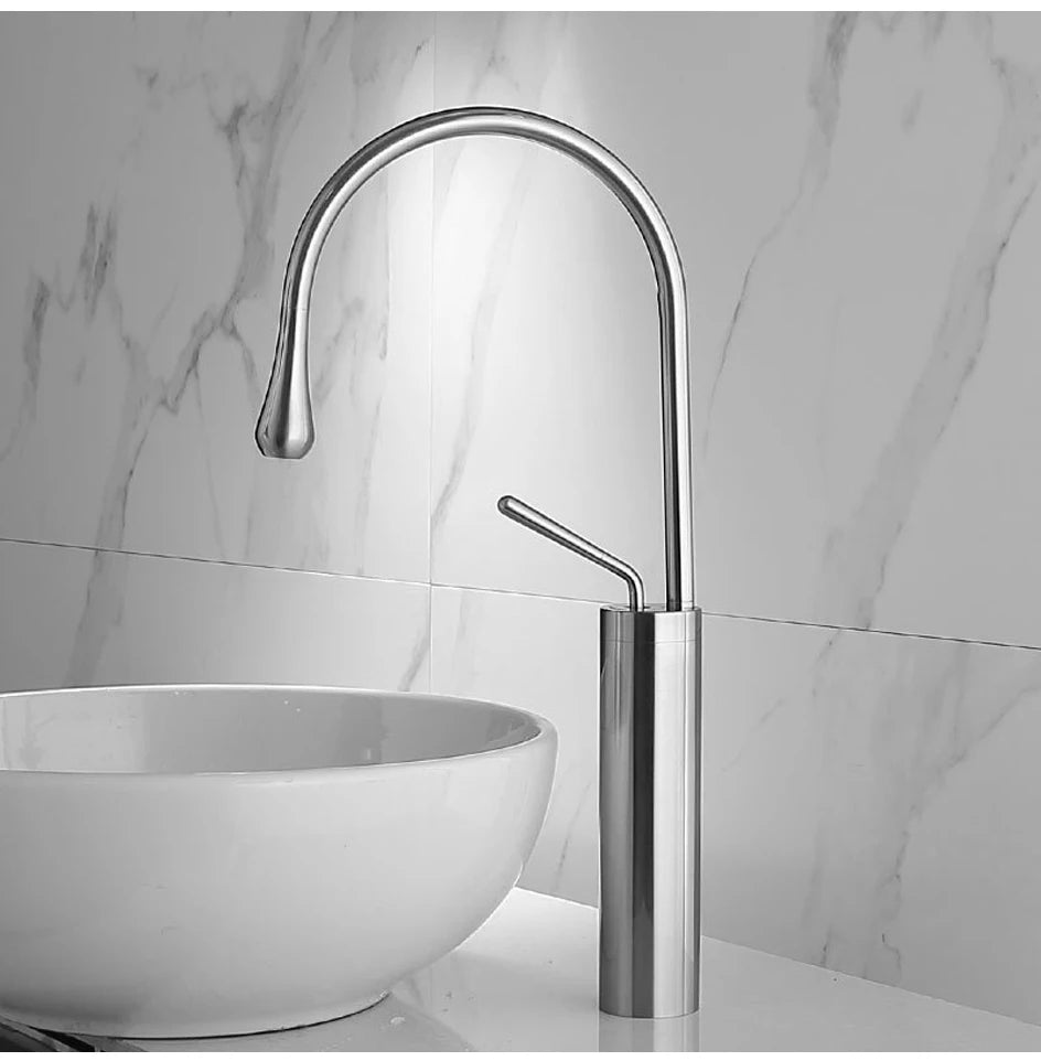 VGX Bathroom Faucets High Basin Mixer Sink Tall Faucet Gourmet Washbasin Taps Water Tap Hot Cold 360 Tapware Crane Brass Black