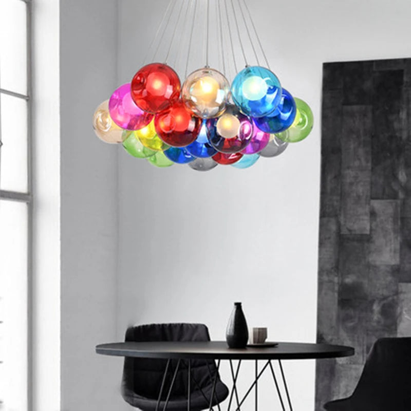 Glass Modern LED Ball Bubble Hanging Lamp