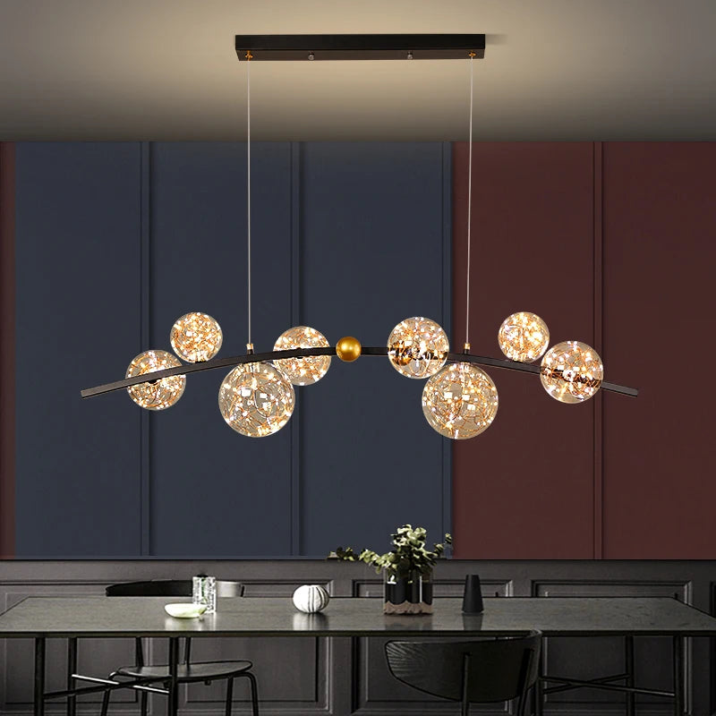 Nordic Clear Glass Ball Long LED Pendant Lamp