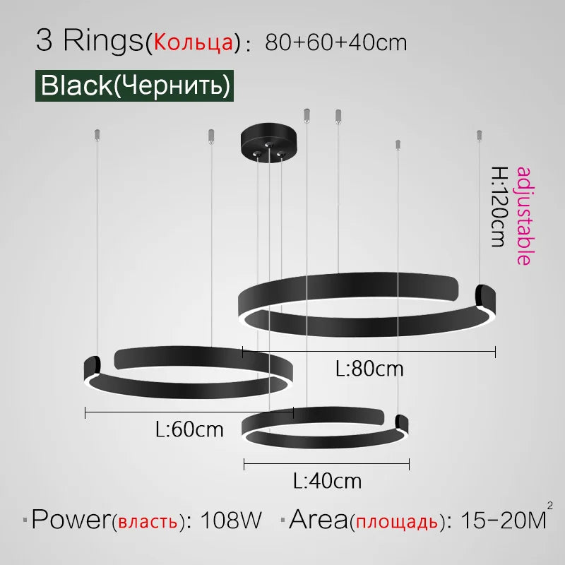 Nordic Ring LED Pendant Lamp Dimmable