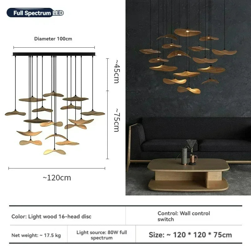 Designer Chinese Log Craft Chandelier