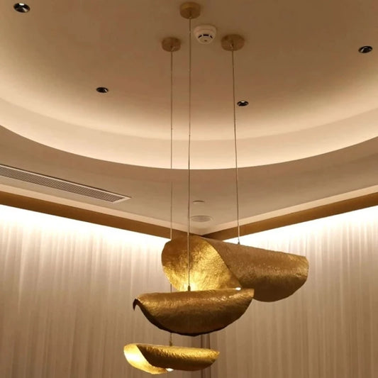 Designer Lotus Leaf Copper Pendant Lamp