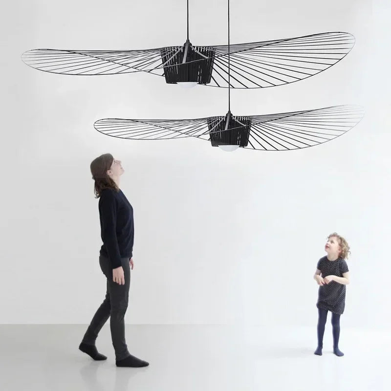 French Designer Hat-like Pendant Light Ceiling Chandelier Suspension Lamp Hanging Fixture for Living Dining Room Bedroom