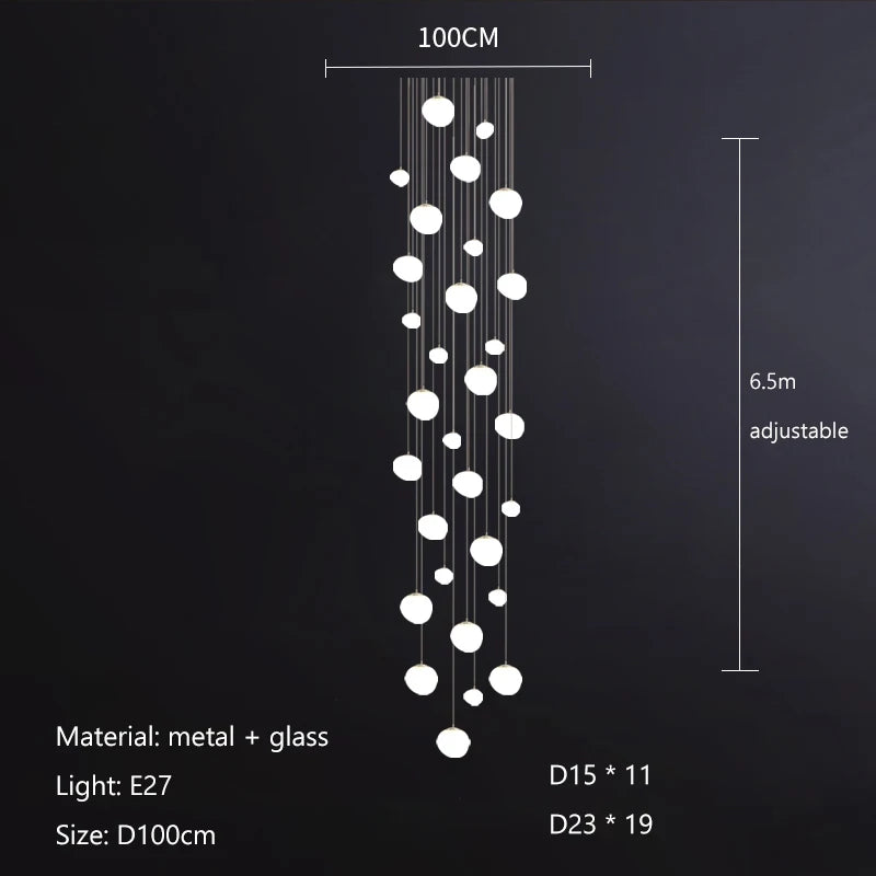 Cobblestone Glass Pendant Suspension Light