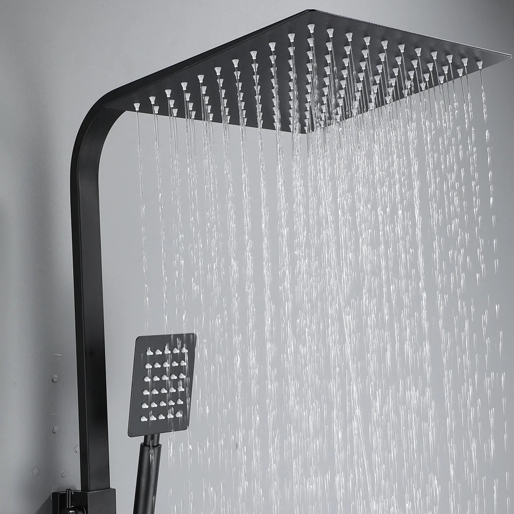 Long Spout Black Shower Faucet Cold Hot Multifunction 304 Stainless Steel Bathroom Bathtub Tap With Spray Bidet
