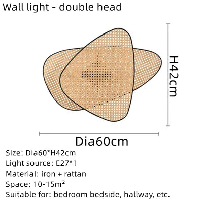 Modern Living Room Pendant Lamp Dining Room Leaf Grid Rural Hand Made Rattan Art Screen Cchandelier Bedroom Home Decor 110V 240V
