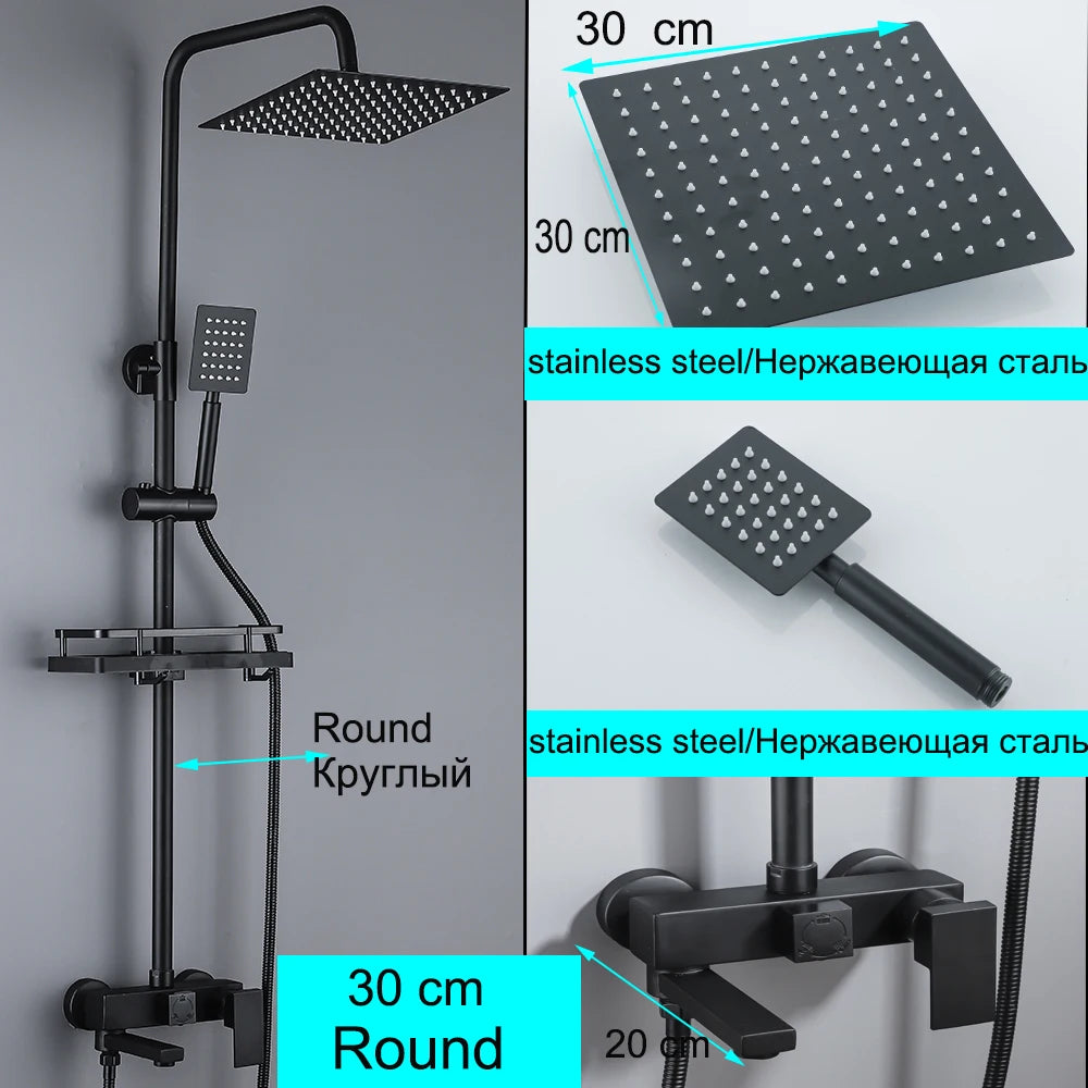 Long Spout Black Shower Faucet Cold Hot Multifunction 304 Stainless Steel Bathroom Bathtub Tap With Spray Bidet