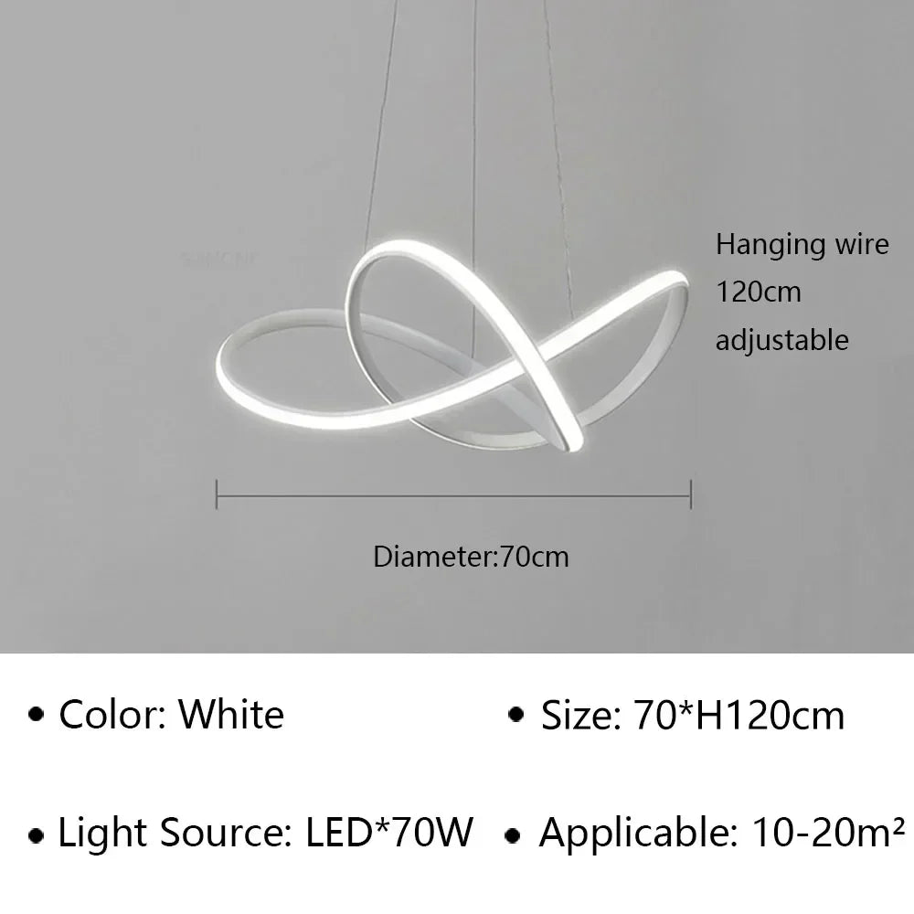 Modern LED Pendant Light Minimalist Chandelier with Remote