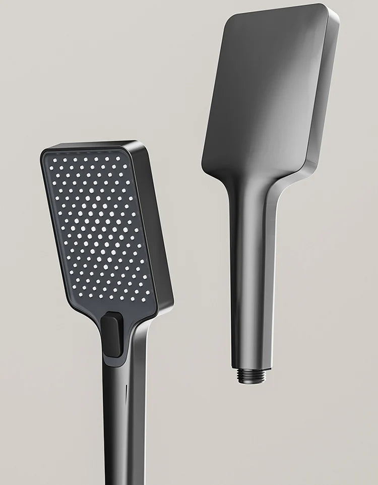 Space Aluminum Shower Set Gray Shower System Set Digital Display Piano Button With Ambient Light Bathroom Faucets Shower Head