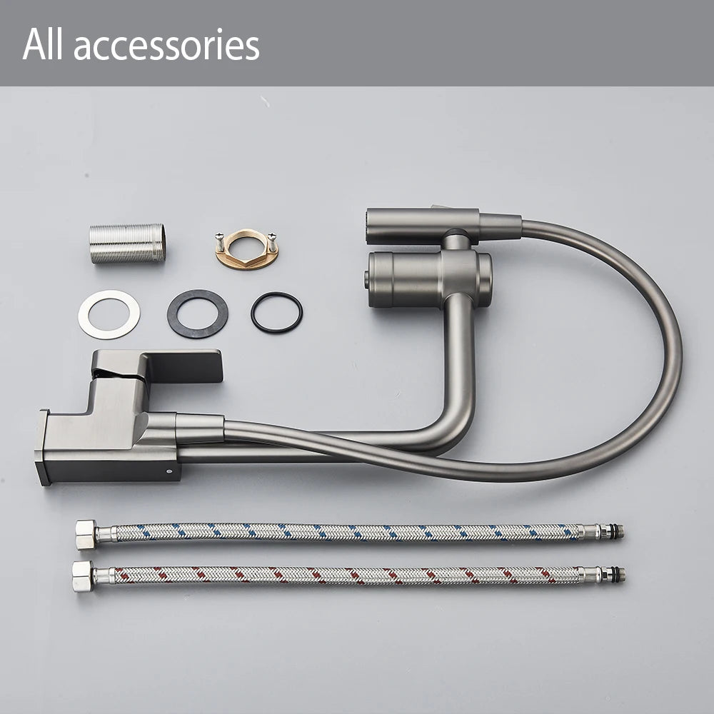 Black Filter Water Kitchen Faucet Black Pull Down Sprayer Brass Purification Feature Tap 360 Swivel Purification Mixer Taps