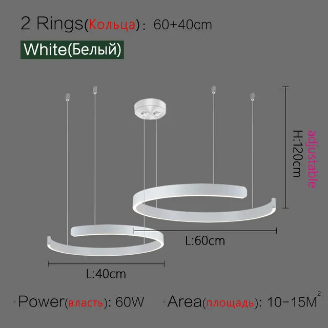 Nordic Ring LED Pendant Lamp Dimmable