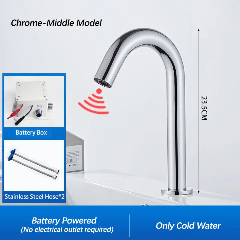 Black Automatic Touch Free Infrared Sensor Bathroom Basin Faucet.Touchless Tapware.Cold Hot Water Mixer Tap.Bathroom Sink Faucet