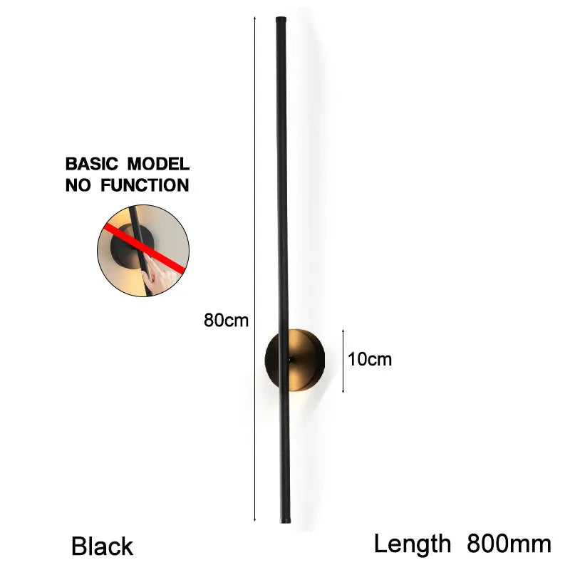 Black Touch Switch Dimming LED Wall Lamp Wall Lights for Bedroom Living Room Indoor 8w 12w 16w 20w LED Wall Sconce for Corridor