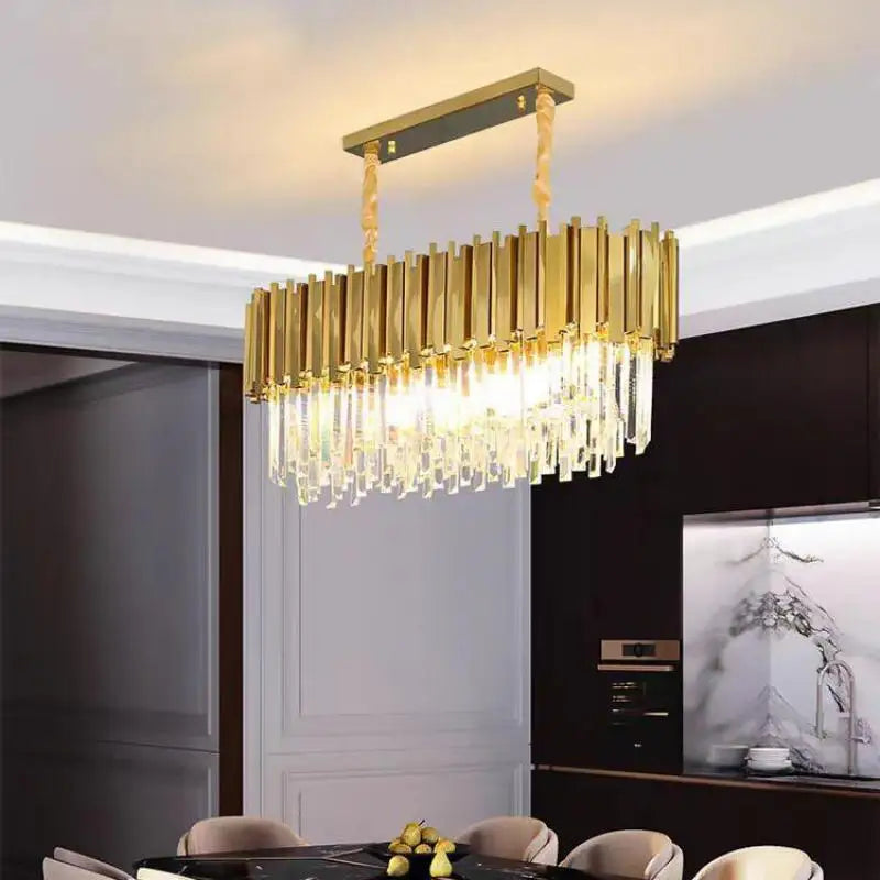 Luxury Gold Plated Crystal Led Pendant Lights
