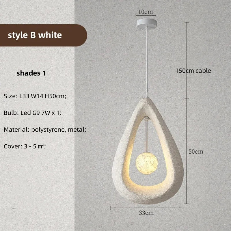 Nordic Dining Room Wabi Sabi Pendant Lights  Led Hanging Lighting Minimalism Suspend Bedroom Home Decor Indoor Lamps Fixtures