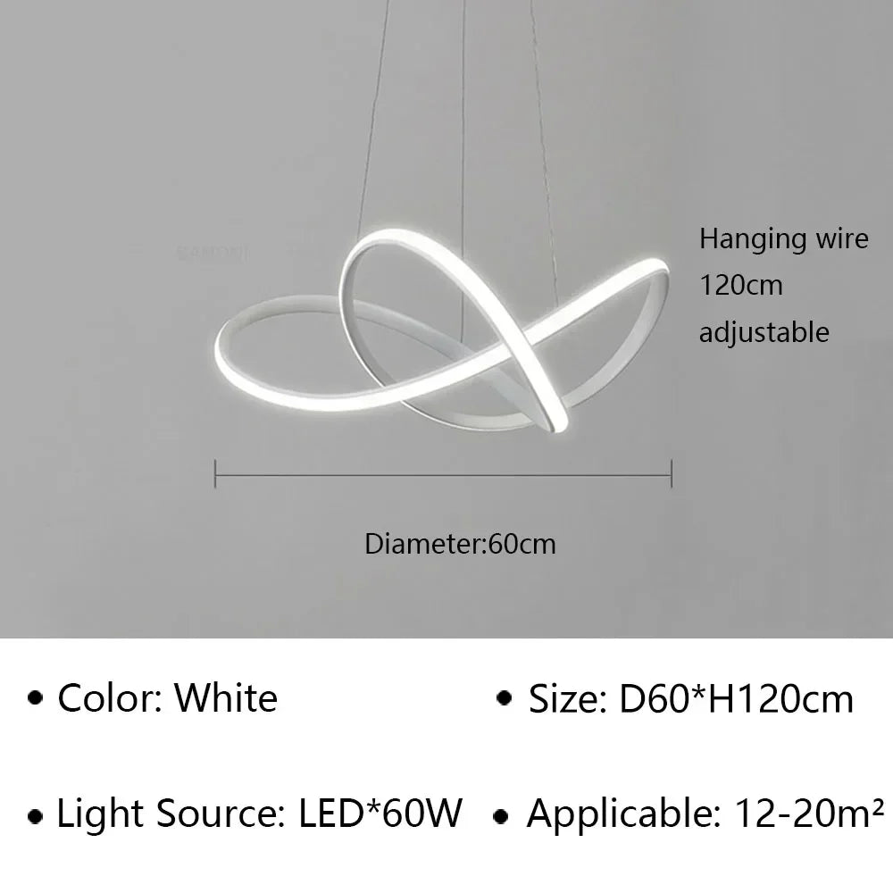 Modern LED Pendant Light Minimalist Chandelier with Remote