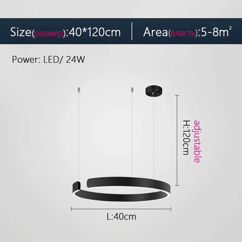 Nordic Ring LED Pendant Lamp Dimmable