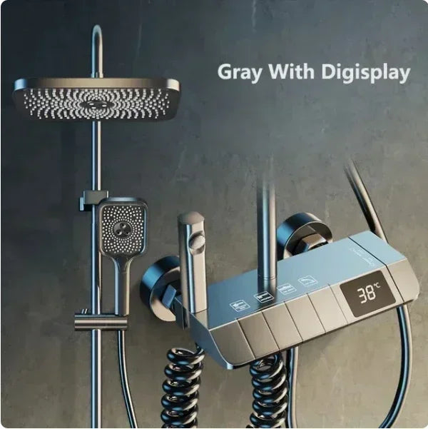 Bathroom Shower Faucet Set 4 Functions Digital Display