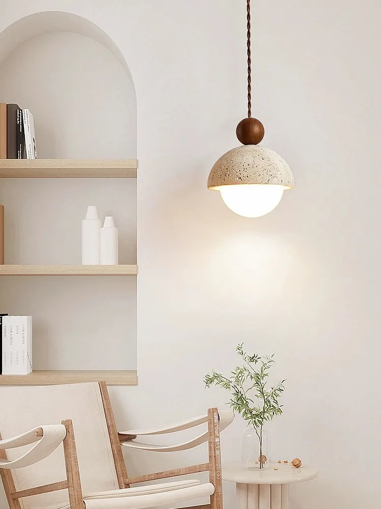 Led Pendant Lamp Small Stone Chandelier  Bedroom Bedside Modern Bulb Light Flower Bud  Cream Style For Children's Room Girl Home