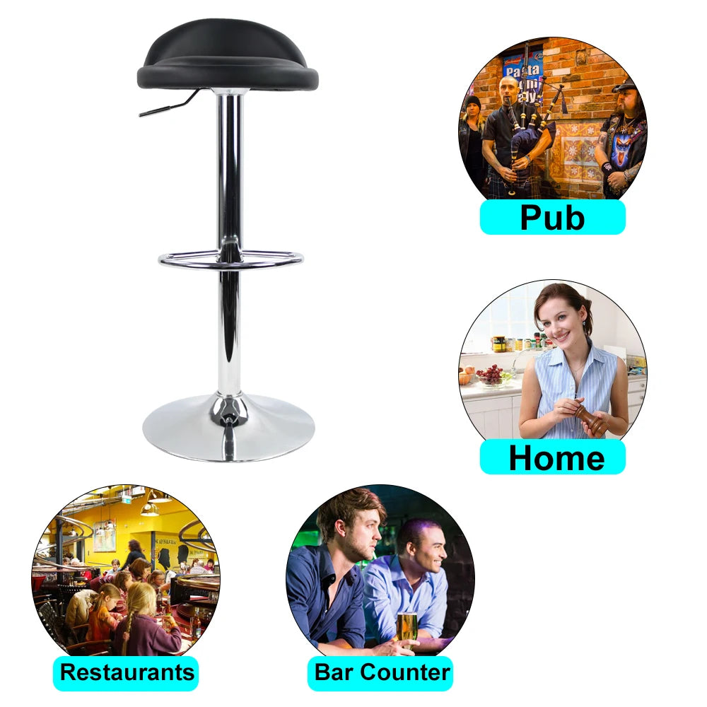 PU Leather Adjustable Bar Stool with Back Rest Height