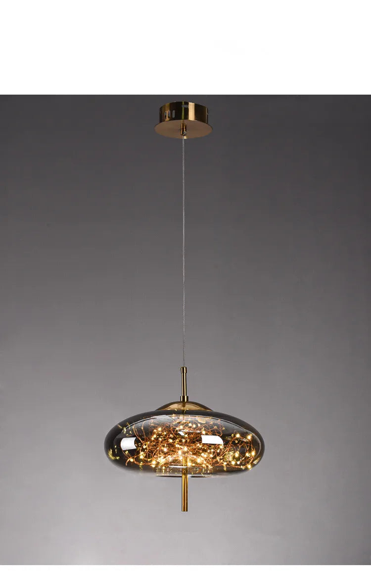Nordic Bedside Led Glass Pendant Lights For Bedroom Bar Dining Living Room Amber Hanging Light Fixture Pendant Lamp