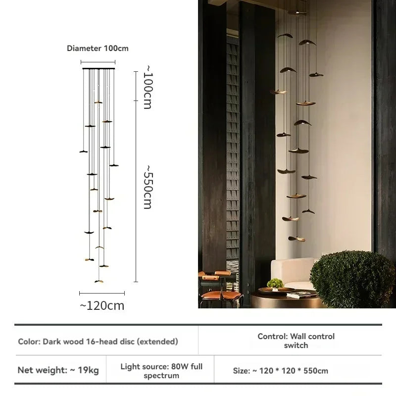Designer Chinese Log Craft Chandelier