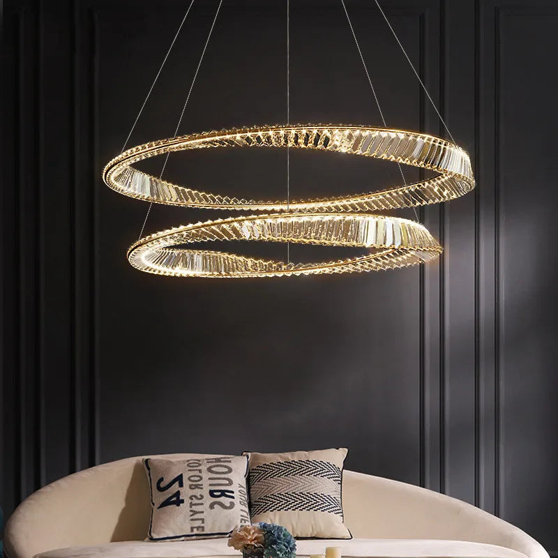 Modern Gold Ring Remote Dimmable Luxury Pendant Light