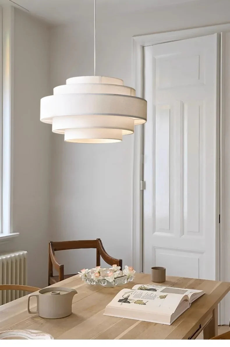 Nordic Fabric Pendant Light Wabi Sabi Led Chandelier for Living Room Bedroom Home Decor White cloth Pendant lamp