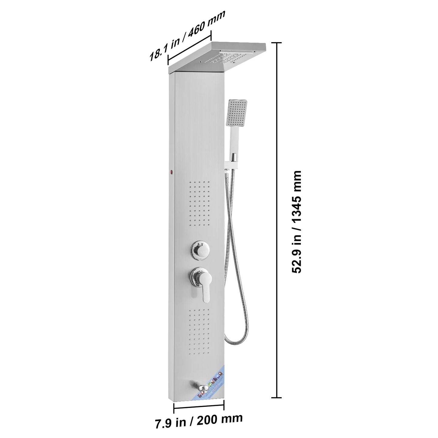 VEVOR Shower Panel System 4 Shower Modes Shower Panel Tower Rainfall Waterfall