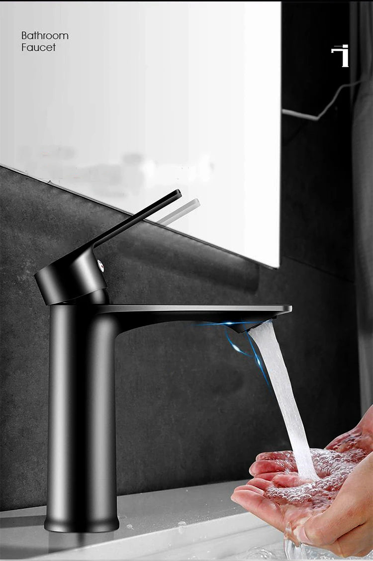 Black Basin Faucet Bathroom Washbasin Sink Water Mixer Tap Hot Cold Water Basin Sink Tap kitchen Deck Mounted Faucet accessories