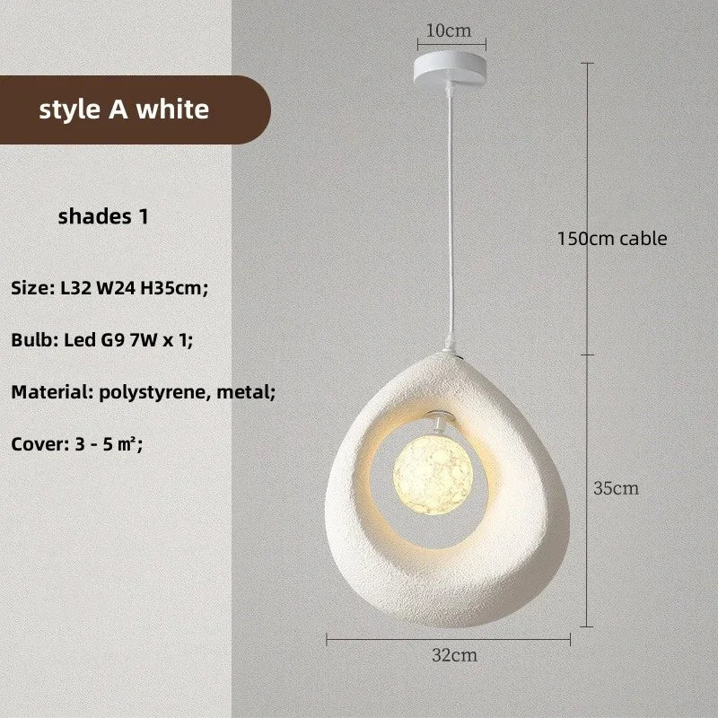 Nordic Dining Room Wabi Sabi Pendant Lights  Led Hanging Lighting Minimalism Suspend Bedroom Home Decor Indoor Lamps Fixtures