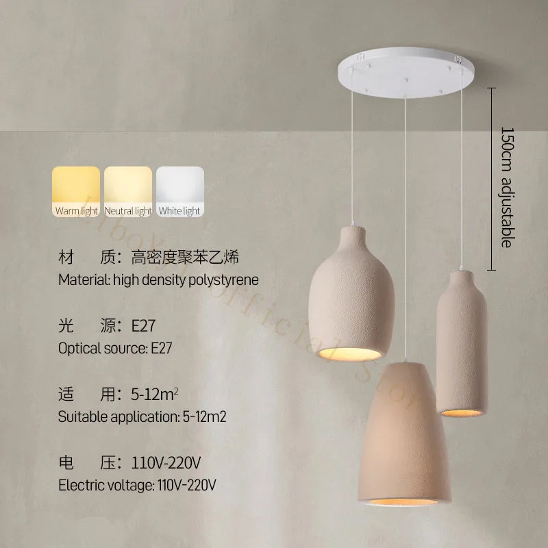 Modern Wabi-Sabi Minimalist LED Pendant Light Chandelier