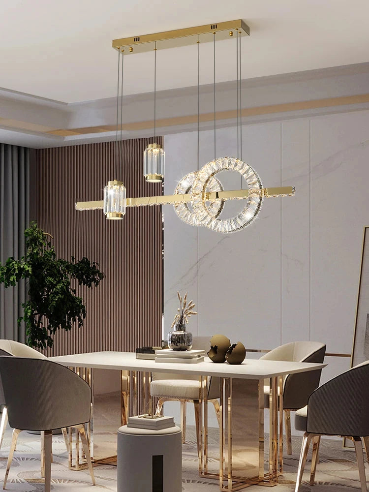 Light Luxury Modern Restaurant Led Chandelier Designer Creativity Is Suitable for Simple Table Lamp Bar Crystal Lamps.