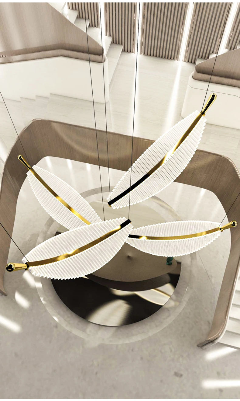 Luxury Modern Minimalist Leaf Art Chandelier