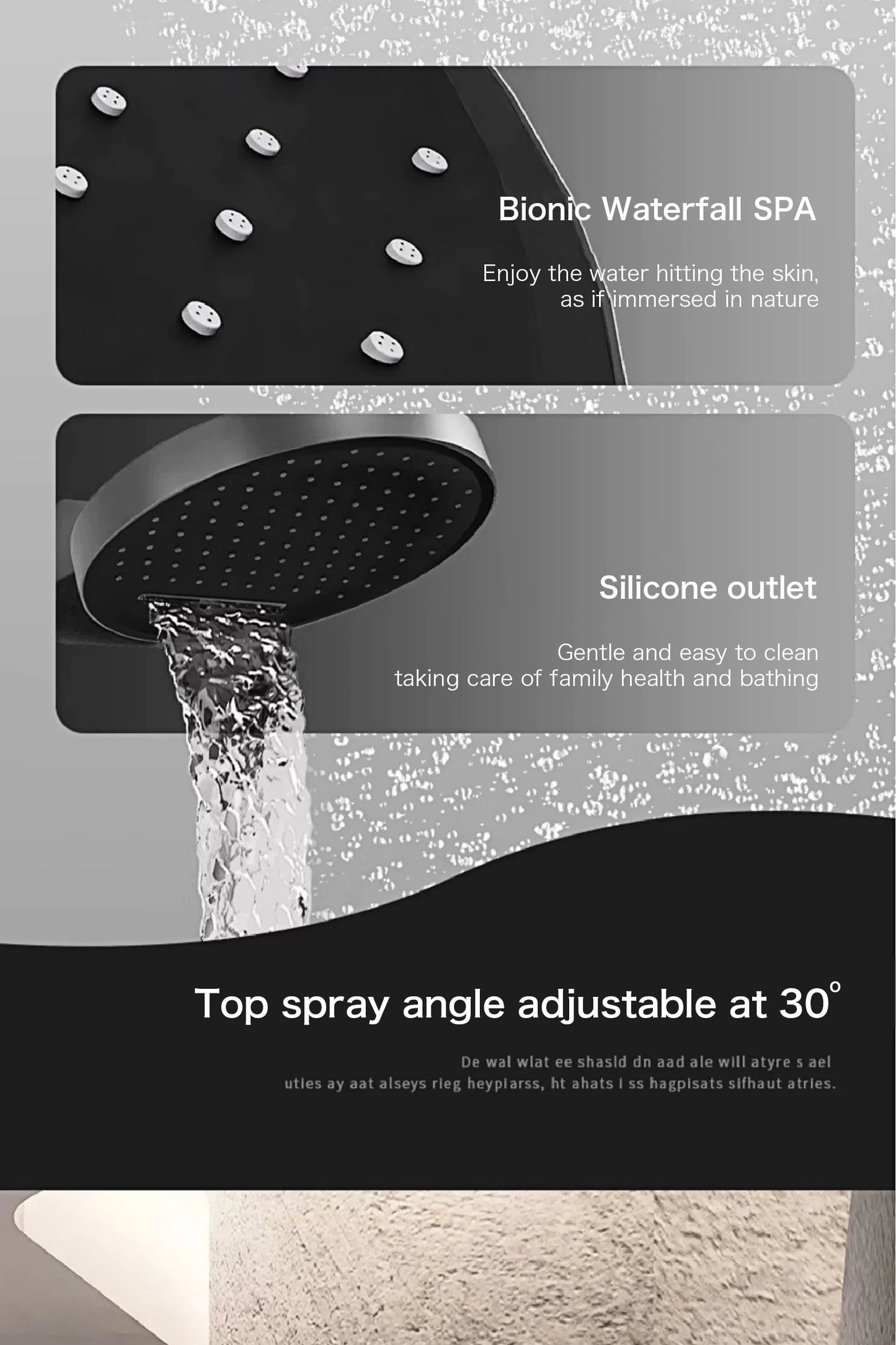 Luxury round gun gray brass shower system intelligent digital display with four functions cold and hot dual control shower Tap