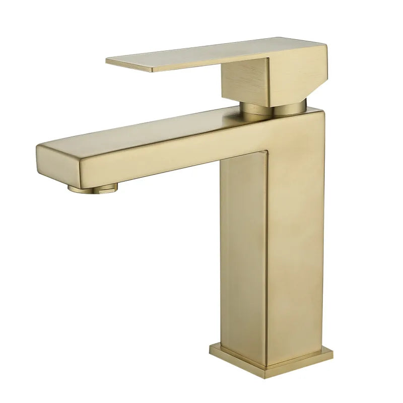 304 Stainless Steel Washbasin Faucet Cold and Hot Brushed Golden Black Bathroom Sink Mixing Bathroom Faucet Accessories